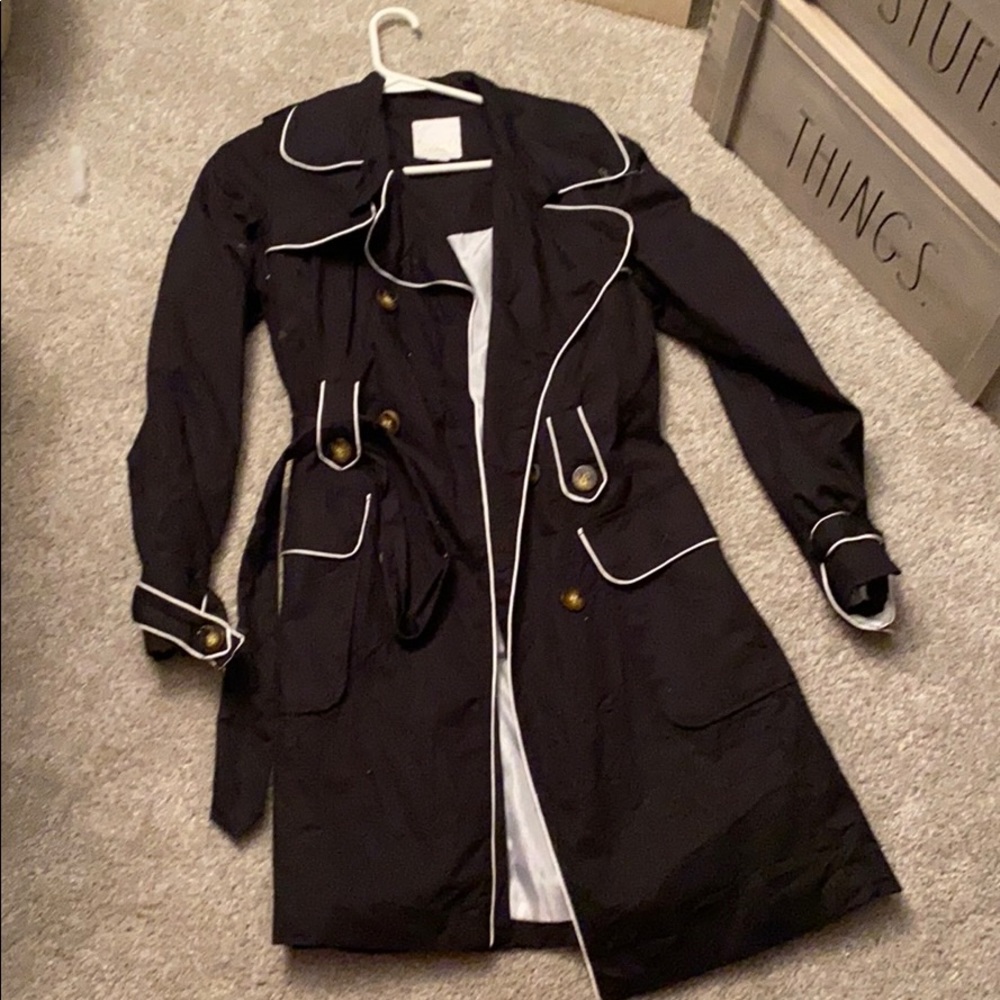 Black and white trench coat